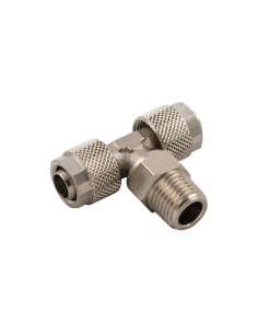 Adjustable T-fitting with 1/4 conical central thread, tube 6/4 Series 1000 - Aignep | ADAJUSA