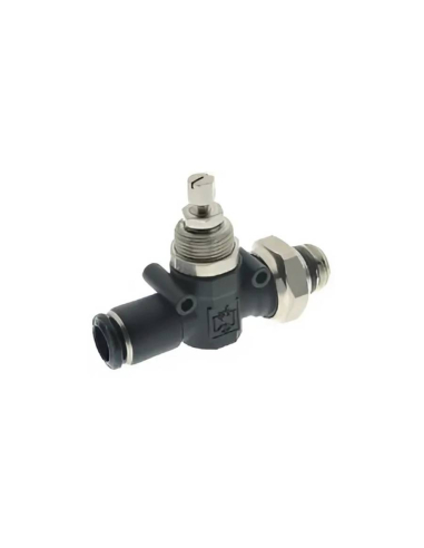 Regulador de caudal unidireccional tubo 8mm - macho short 1/4  para válvula - Aignep|adajusa