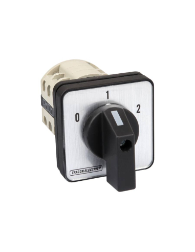 Three-phase cam switch 3 poles 63A 0-1-2 black handle (60º)