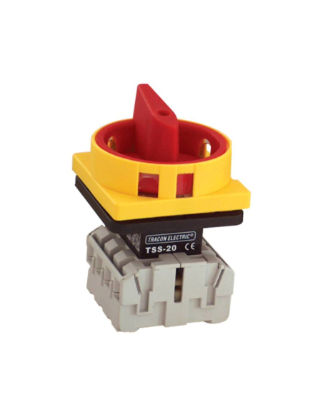 Interruptor seccionador 3 polos 63A amarillo-rojo Tracon | ADAJUSA