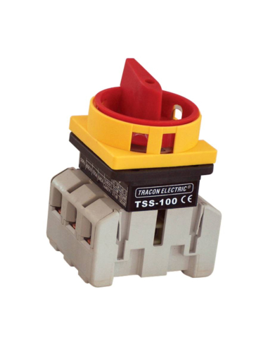 Interruptor seccionador 4 polos 80A amarillo-rojo Tracon | ADAJUSA