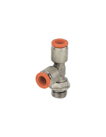 Swivel T-fitting with side thread 1/4 tube 10mm - Metal Work | ADAJUSA