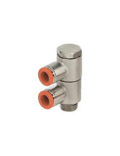 Adjustable fitting 2 bodies 1/8 tube diameter 4mm - Metal Work | ADAJUSA