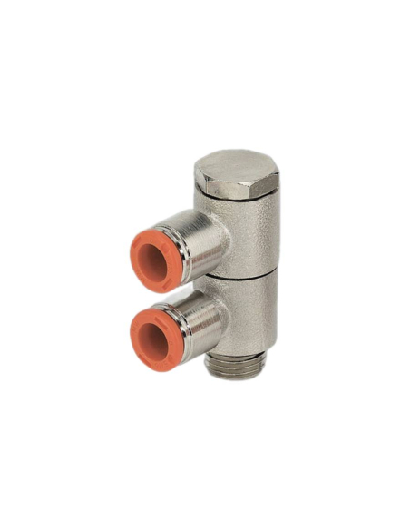 Adjustable fitting 2 bodies 1/4 tube diameter 8mm - Metal Work | ADAJUSA