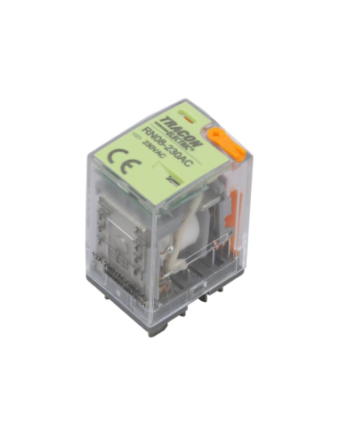 Relé 230Vac 2 contactos 12A Tracon | Adajusa