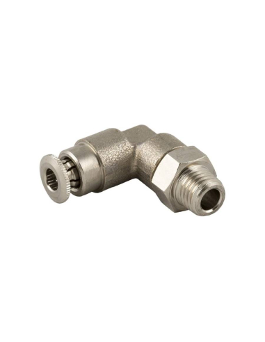 Racor codo orientable macho cónico M6X1 tubo 6mm para lubricación y engrase Serie 58000 Alta presión - Aignep|adajusa