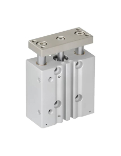 Double guide pneumatic cylinder 12x10mm double acting sliding bushing compatible SMC - Mindman | ADAJUSA | price