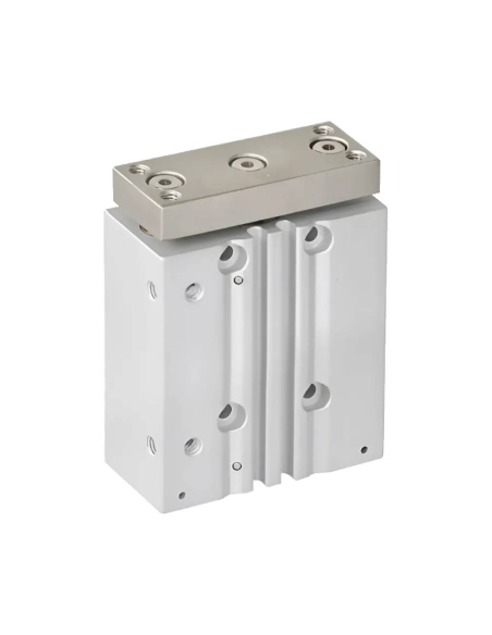 Double guide pneumatic cylinder 20x30mm double acting sliding bushing compatible SMC - Mindman | ADAJUSA | price