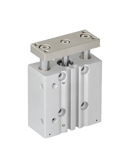 Double guide pneumatic cylinder 16x175mm double effect linear bearing compatible SMC - Mindman | ADAJUSA | price