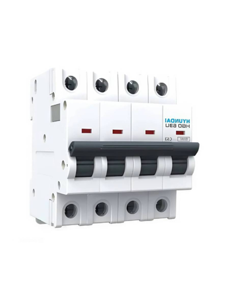 Interruptor magnetotérmico DC 4 polos 32A bipolar Hyundai HGD63-D4P032C | ADAJUSA | precio