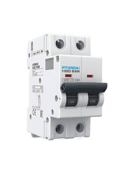 Interruptor magnetotérmico DC 2 polos 32A bipolar Hyundai HGD63-D2P032C | ADAJUSA | precio