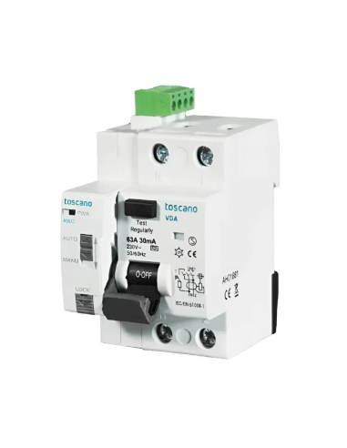 Differential self-resetting 2-pole  40A 30mA Class A-SI - Toscano