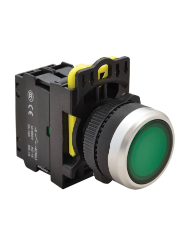 Green illuminated pushbutton open contact (NO) - NY Series