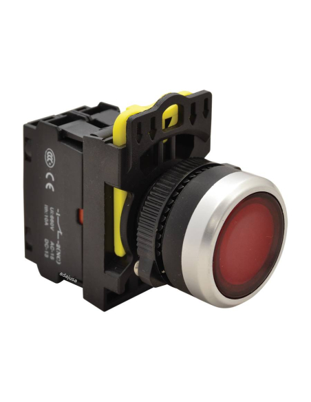 Red illuminated push button, 22 mm, made of plastic, NYG3-LR | ADAJUSA | Price