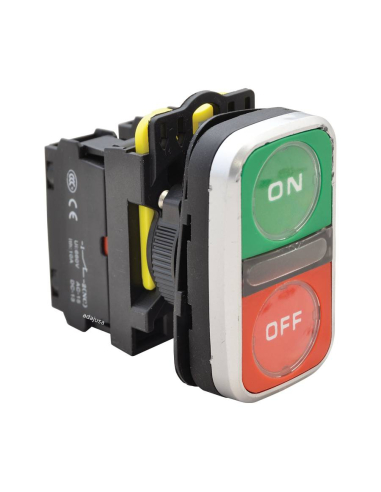 Double start-stop pushbutton (ON-OFF) open (NO) and closed (NC) contacts - NY Series