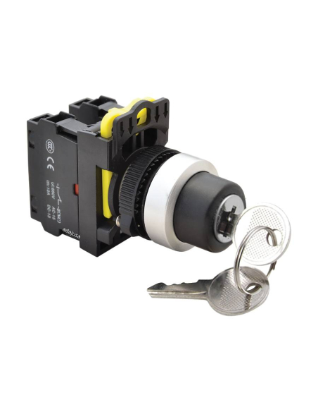 Selector llave 3 posiciones  2 contactos 1NA+1NC - Tracon|Adajusa