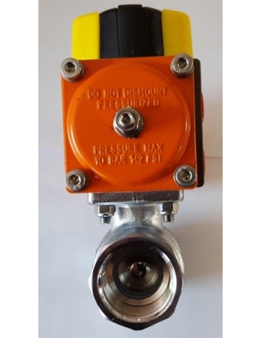 Válvula 3/8 2/2 vías con actuador rotativo neumático