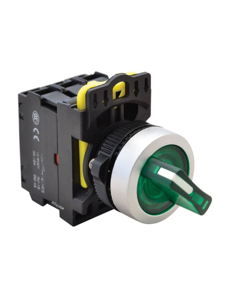 Green luminous selector switch 2 positions 1NA+1NC 22mm NYK3-SL21G| ADAJUSA | price