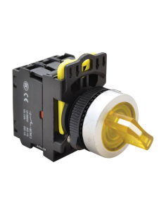 Yellow luminous selector switch 2 positions 1NA+1NC 22mm NYK3-SL21Y| ADAJUSA | price