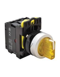 Yellow luminous selector 3 positions with return 2NA 22mm NYK3-SL34Y | ADAJUSA : price