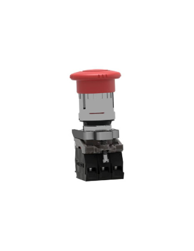 Mushroom stop button diameter 40 metallic 2NC+1NO XB4 SCHNEIDER : ADAJUSA : price