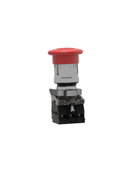 Mushroom stop button diameter 40 metallic 2NC+1NO XB4 SCHNEIDER : ADAJUSA : price