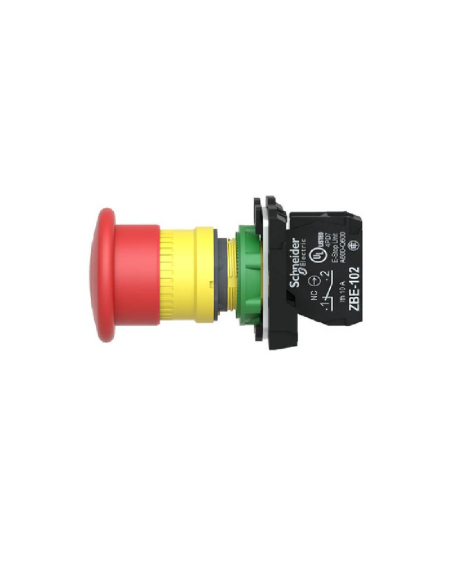 Pulsador parada de emergencia 40mm pulsar-tirar Schneider | Adajusa