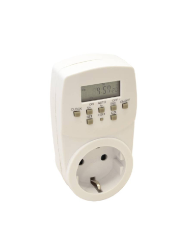Programador digital semanal con enchufe schuko TKO-DHE| ADAJUSA