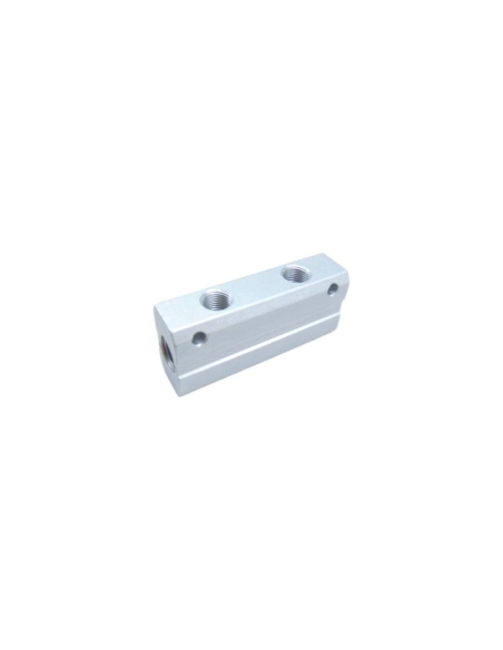 Distribuidor doble 2 entradas 1/4 - 4 salidas 1/8 en aluminio - Aignep