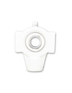 Soporte tensor blanco en termoplástico con rodamiento INOX eje 35mm SSUC-207 - ISB|adajusa