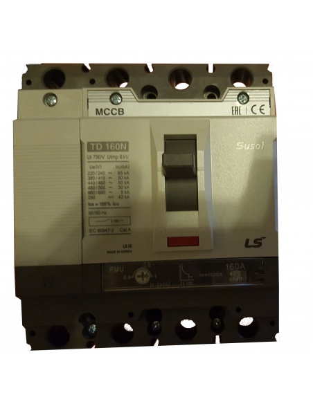 Interruptor automático caja moldeada tripolar 4x125A Reg. térmica
