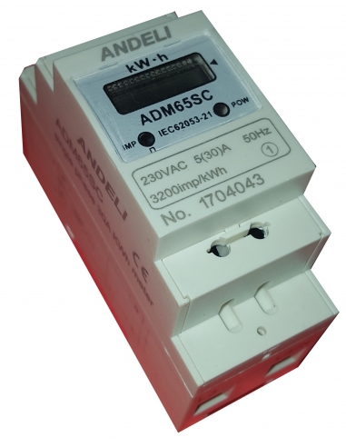 Single-phase electric power meter 2 DIN rail module