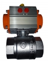 Stainless steel valve 2-way with pneumatic rotary actuator