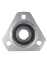 Triangular flange supports with stamped sheet metal bearings