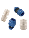 Straight fittings for compressed air installations