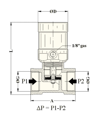Fluxa Adajusa Aignep series valve dimensions