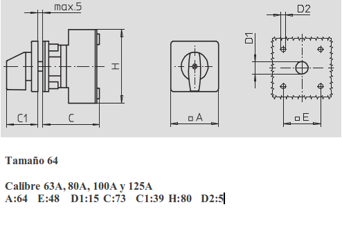 Dimensiones interruptor Salzer 68x68