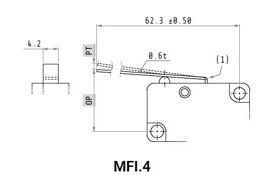 Dimensiones microruptor MFI-4