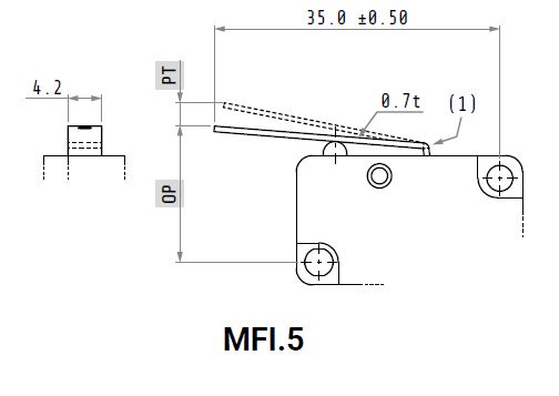 Dimensions du micro-interrupteur MFI-5
