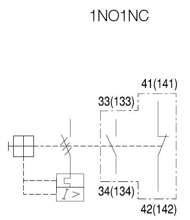 schéma de principe des contacts latéraux du disjoncteur de protection moteur