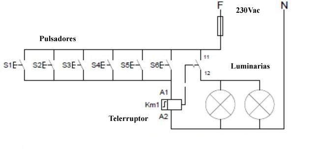 Diagrama de instalación telerruptores