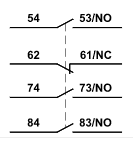 Diagrama elétrico da câmara do contator 3 contatos abertos e 1 fechado adajusa