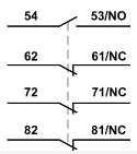 Diagrama elétrico da câmara do contator 3 contatos fechados e 1 aberto adajusa