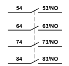 Diagrama elétrico da câmara do contator 4 contatos abertos adajusa