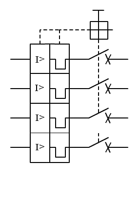 4-pole magnetothermic electrical diagram