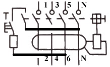Three-phase differential switch diagram