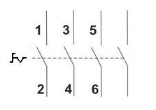 Four-pole main switch diagram