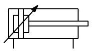 Pneumatic cushioning cylinder symbol