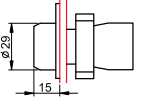 Dimensioni del pulsante in gomma BG31 Adajusa