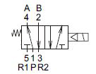 Schéma pneumatique électrovanne monostable 5 voies